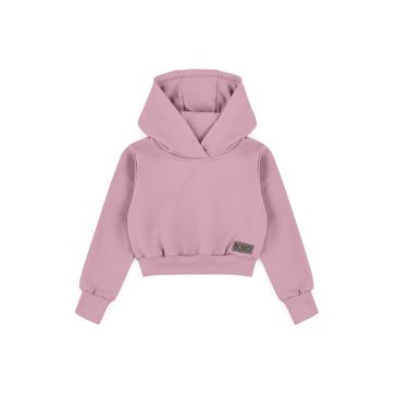 IOIO, Dětská cropp mikina přes hlavu Baby pink