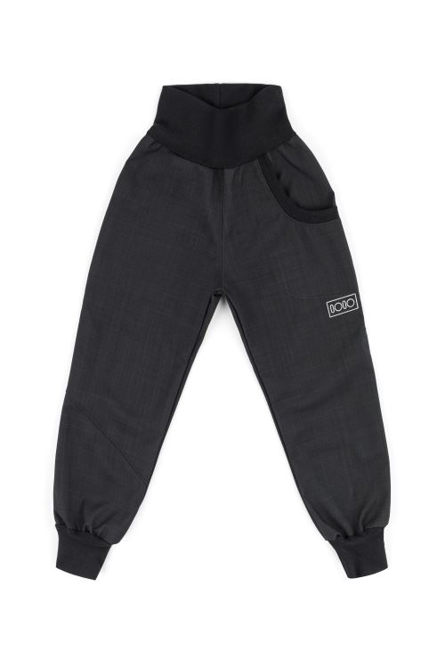 IOIO, Dětské jarní softshellové kalhoty Černé